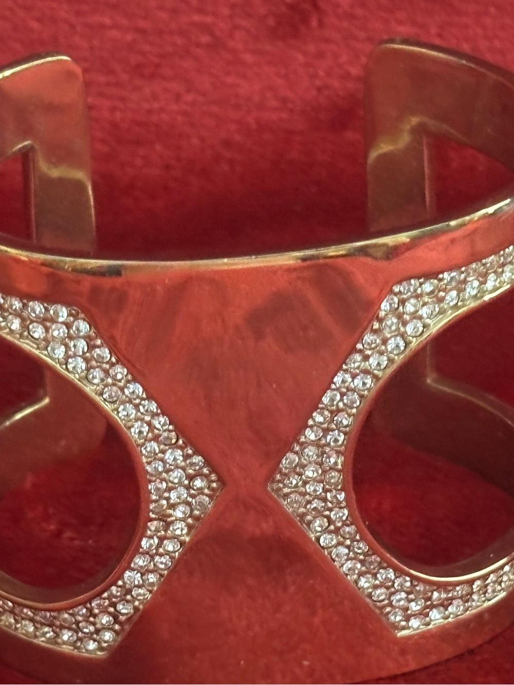 Vince Camuto Gold-Tone Crystal Pave Open Cuff Bracelet